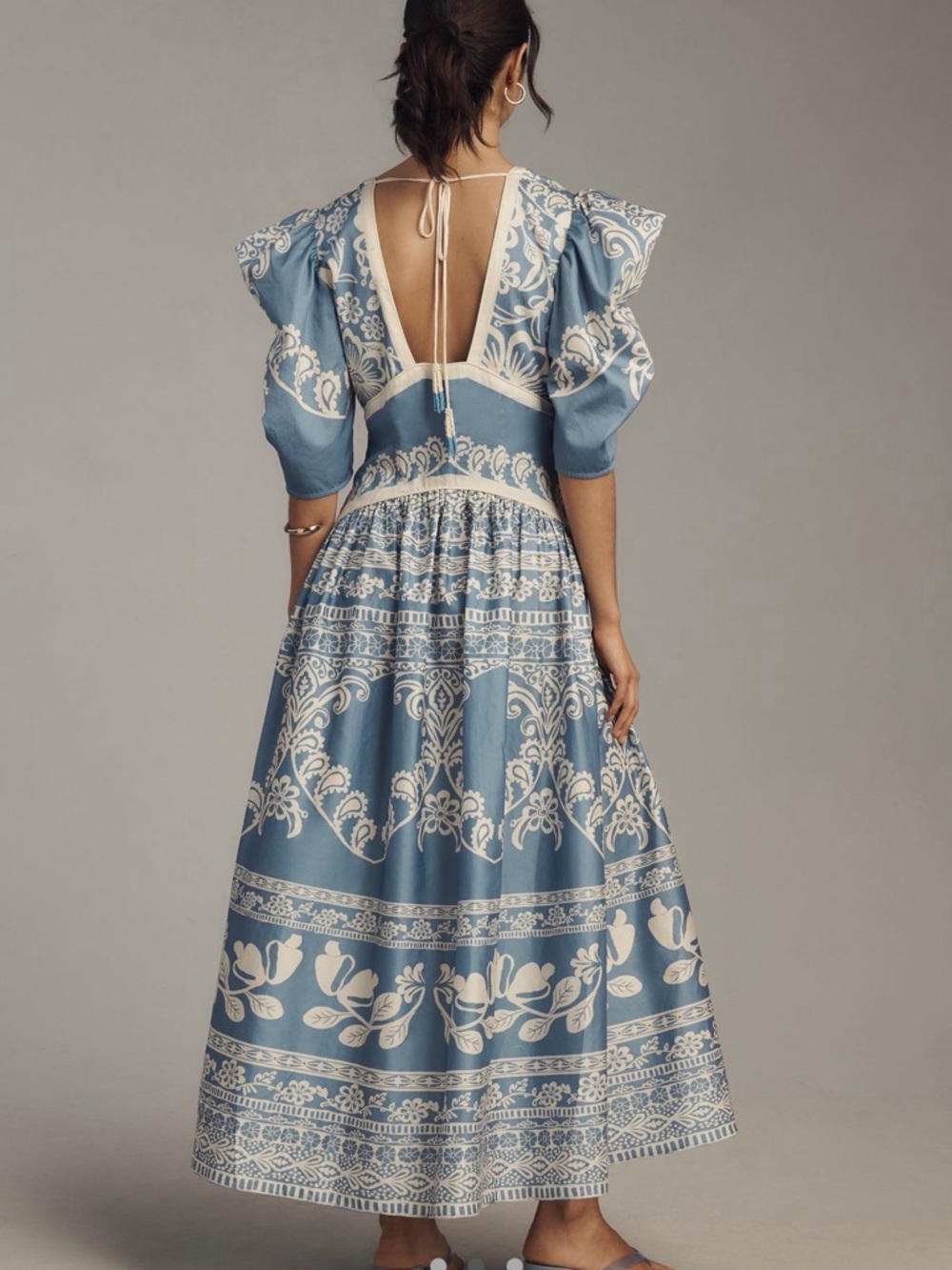 Farm Rio x Anthropologie Printed V-Neck Puff-Sleeve Maxi Dress - Picture 2 of 7